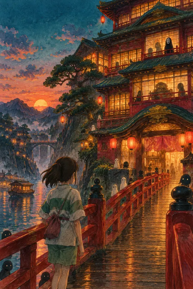 ภาพวาดโลกวิญญาณประกอบบทความ Spirited Away